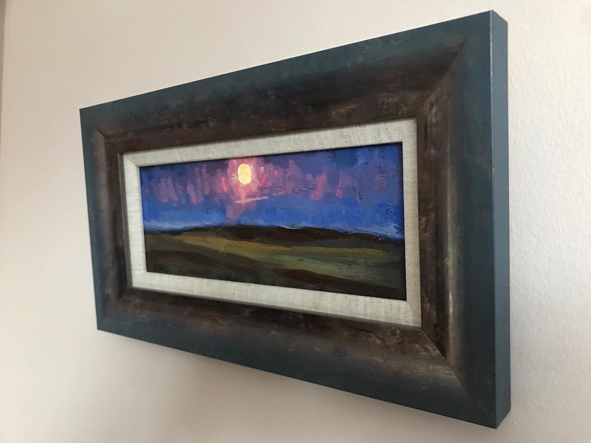 SJonesart's tweet photo. I’ve just received this piece back from the framers and added it to my website.
Sturgeon Moon Rising was painted on site working from the last full moon of the Summer.
#pleinair #pleinairpainting #Weardale #Crawleyside #sturgeonmoon #fullmoon #summerfullmoon #supermoon #nocturne https://t.co/3l8eCyYhTF