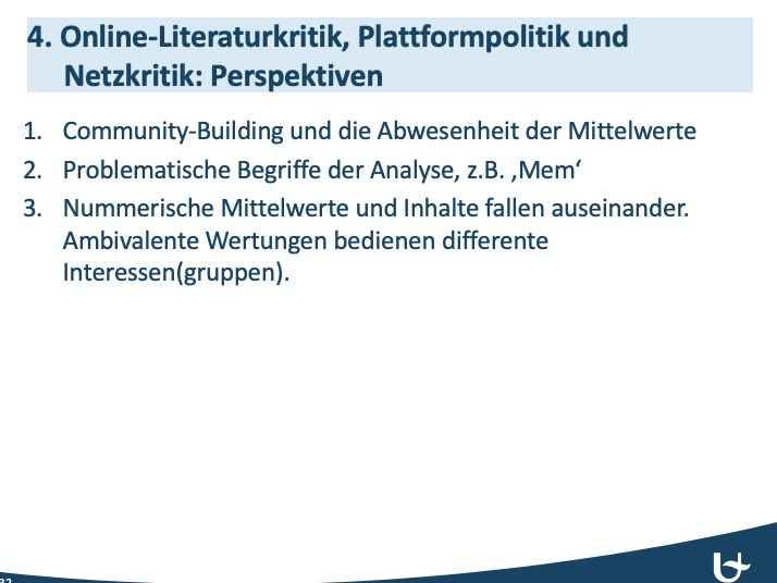 NetzLW's tweet photo. @DrThomasErnst problematisierte zum Abschluss die Begriffe #Memes & #Mojo, ua am Beispiel von Tweets v. @nminkmar& @C_Emcke zu #Handke. Die #Literaturwissenschaft müsse zu besseren Begriffen & Differenzierungen finden. Das sei eine Aufgabe der #NetzLW. (6/6)
#Germanistiktag2022 https://t.co/fel73Srrn3