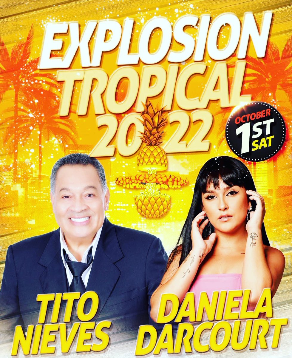 TONIGHT! October 1st
Explosion Tropical con DANIELA DARCOURT Y TITO NIEVES! 
The UC Theatre in Berkeley 
Doors 7PM / Show 9PM / All ages 
jaffeevents.com