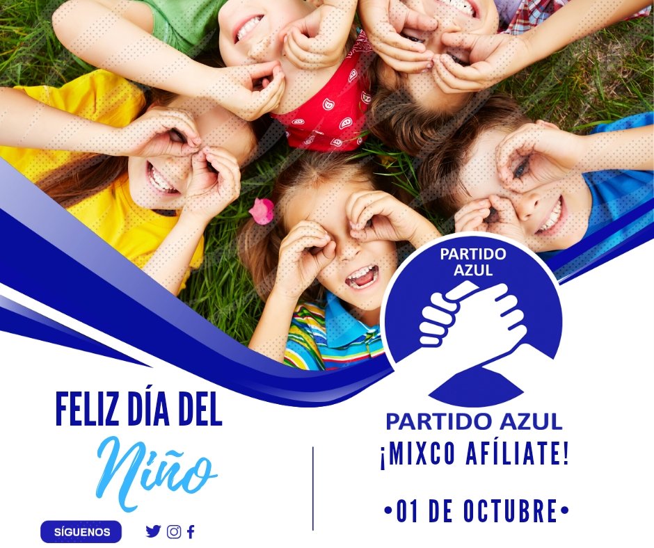 azulmixco's tweet photo. Hoy celebramos a los más pequeños de la familia.

En el Partido Azul sabemos la importancia de políticas públicas que protejan y brinden desarrollo a nuestros niños y futuros guías del país.

¡Feliz día del niño! 👧🏻🧒🏻

#GeneraciónAzul
#Afiliate
"Art. 20. Inciso h) LEEP" https://t.co/lBhxax0kz0