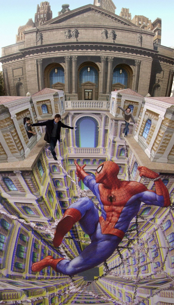 KurtWenner's tweet photo. Spiderman
This large and complex composition done in Osaka, Japan, used 3D stereoscopic glasses to achieve a dizzying depth illusion. The work also sported 4 real vertical elements to give extra drama to the scene.
#kurtwenner #3dinteractiveart #3dpavementart https://t.co/wTpFfRPrW5