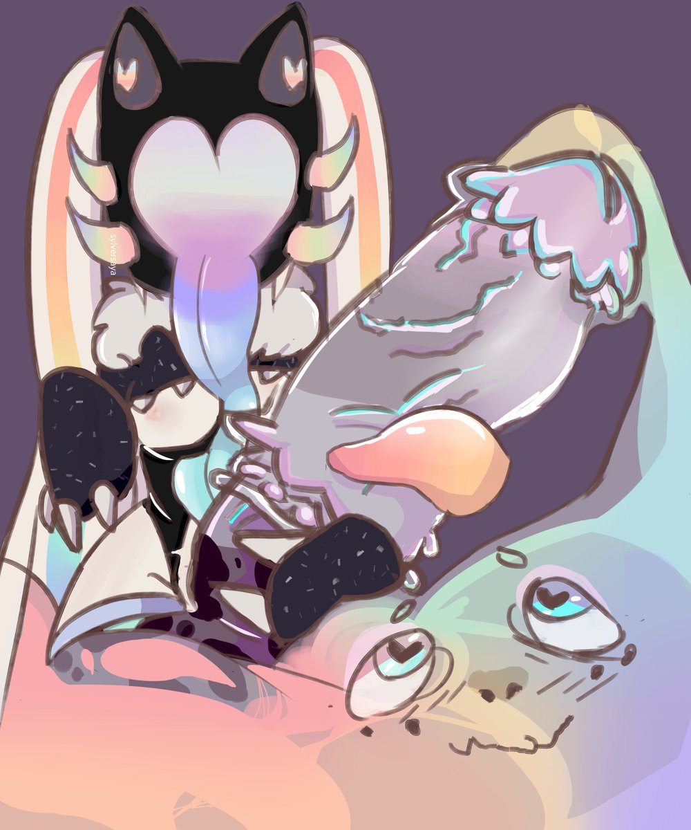 Cw: Ctf/Post-Cock vore
A lovely set of pieces by SylverSaya on FA!
Check them out here:
furaffinity.net/user/sylversay…

Seems Julie had a run in with Prism, with Prism all too eager to make her into a nice big waterbed!~