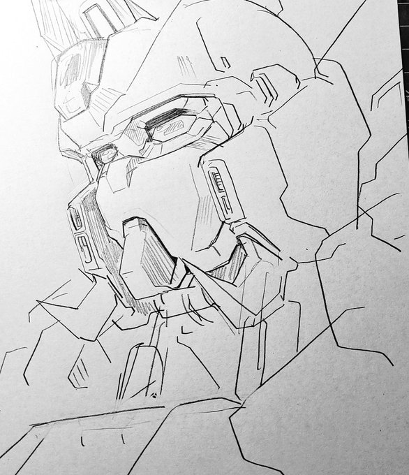 昨日の勇者ロボもどきのサンライズロボ顔面アップれんしう 