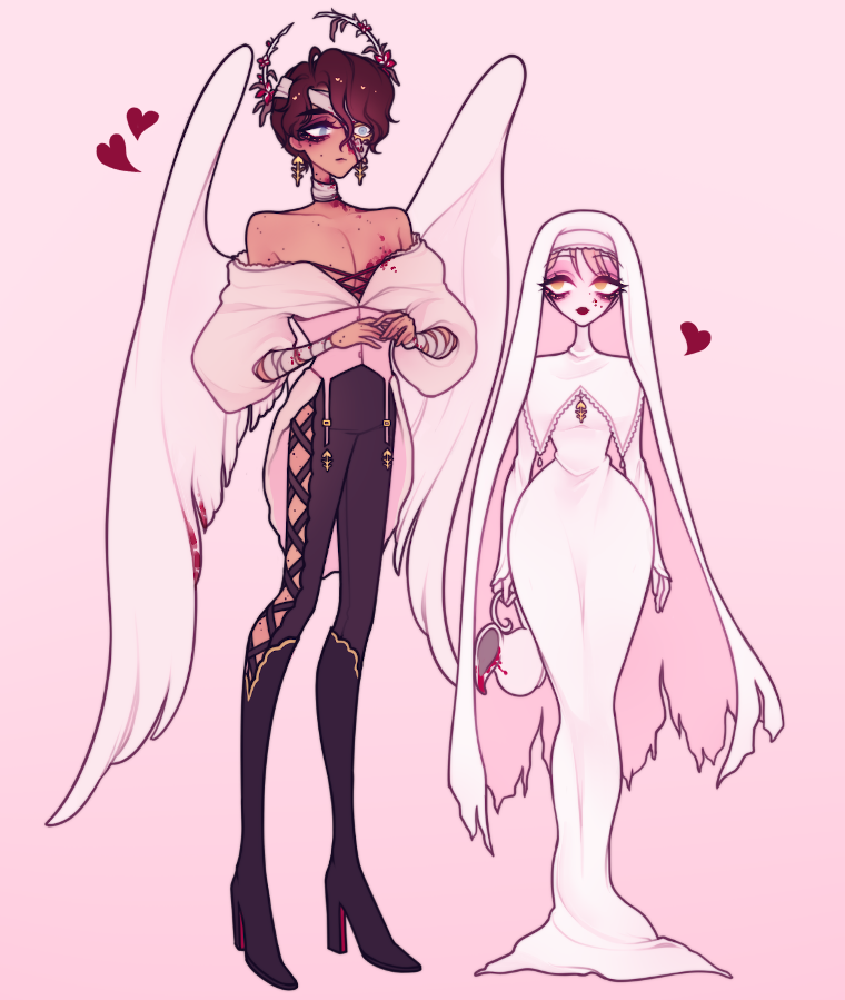 lapin__lapin's tweet photo. full outfits for the new angel au i made hehe!! 💒 https://t.co/PILnbKywfH