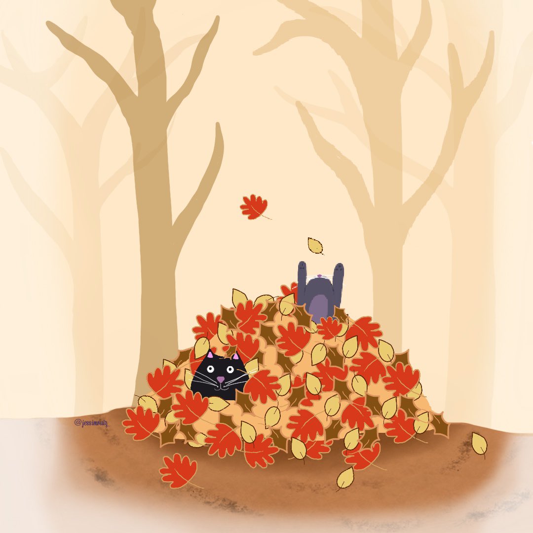 creative_jessi's tweet photo. Happy October! 

Today starts Draw-tober! Day one is a leaves pile 🍂

Who does love a fun pile of leaves to jump into? 

#falldrawtober2022 #illustrator #October1st #illustration https://t.co/5uvVjfaywn