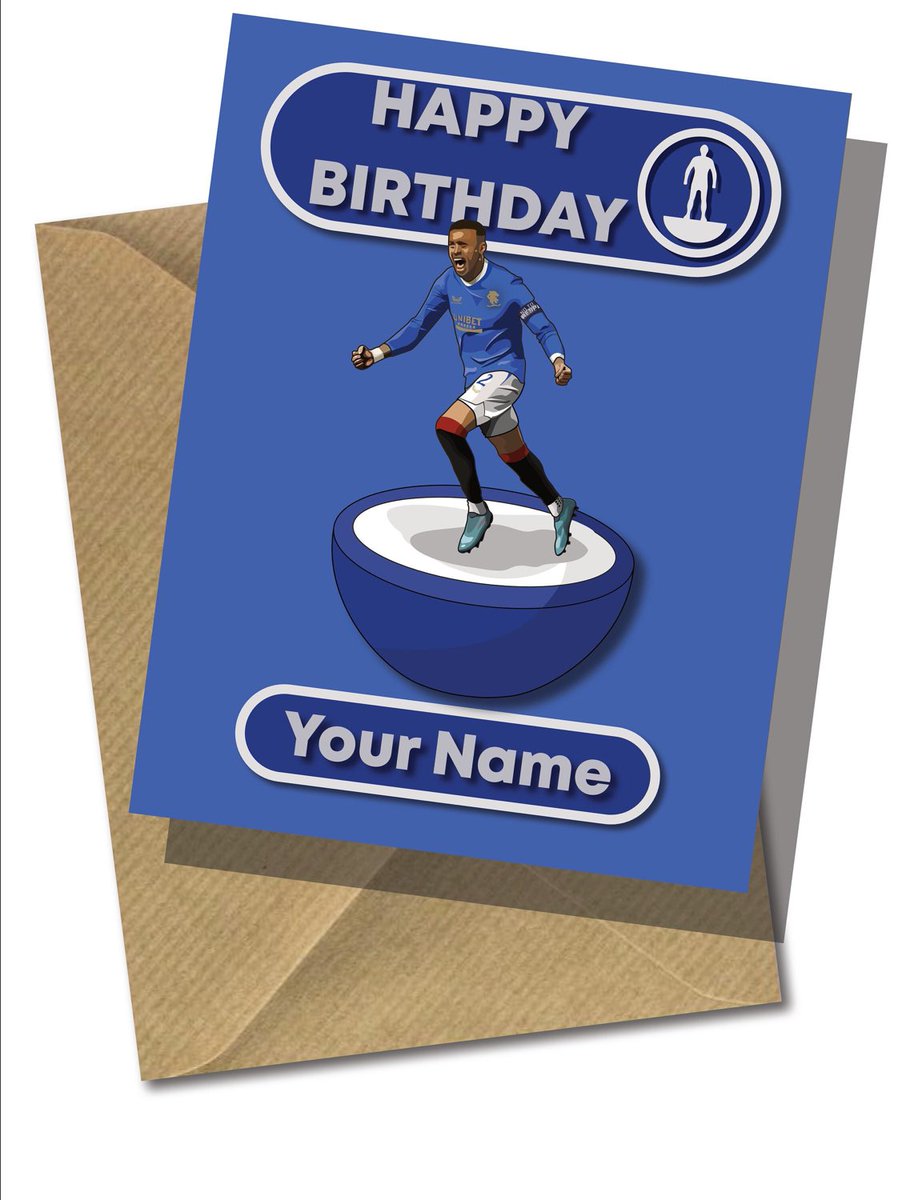 Personalised Rangers Birthday Card, James Tavenier, Scottish Football, Rangers Birthday Gift, Soccer Gifts, Rangers FC etsy.me/3SKzidB #RangersFC #RangersLife #WATP #RangersCard #RangersMug #Rangersgift #BirtdayCard #BirthdayPresent