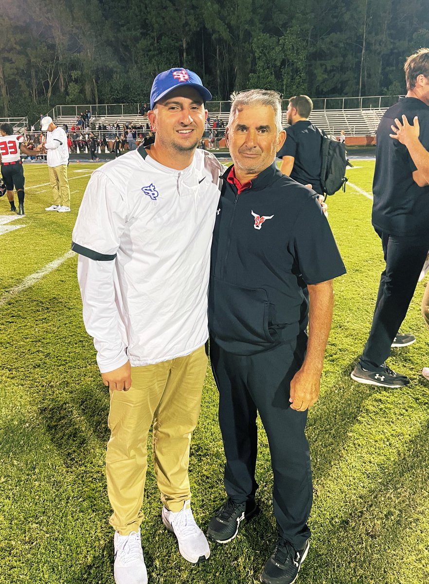airtran5's tweet photo. Came up short last night against a good football team. Checked the final box with the old man. Coached me, coached together, and last night coached on opposite sidelines. Love ya @rhettdt61 https://t.co/YAHXwEO8Eu