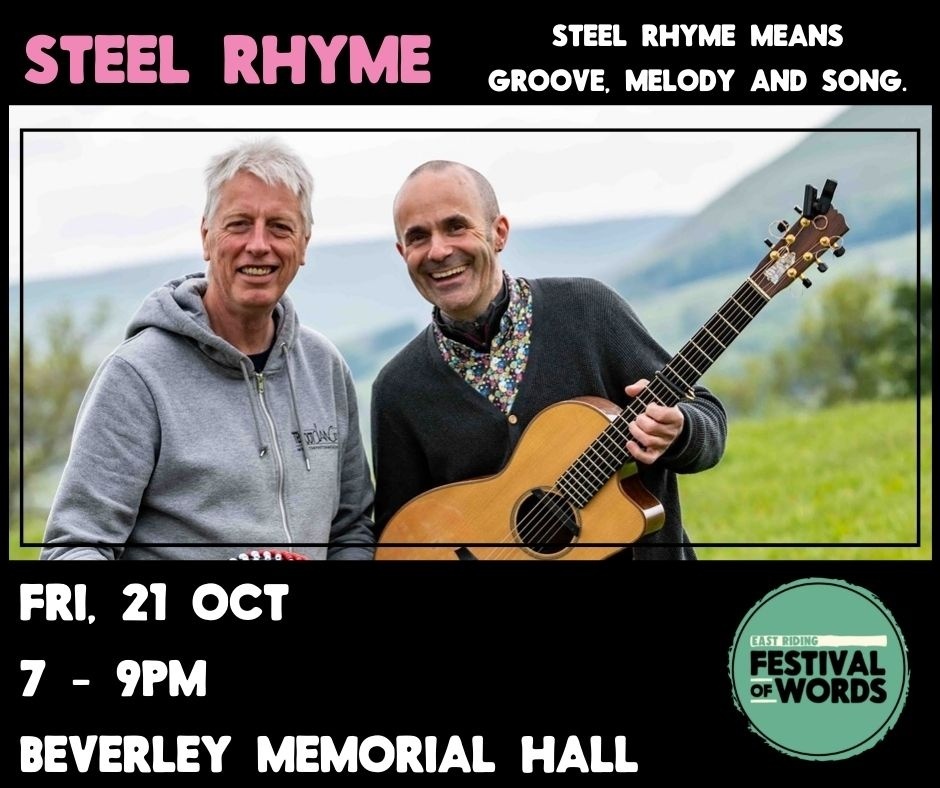 🎶 Steel Rhyme (Luke Carver Goss and Gary Hammond) invite you to join them on a voyage of rhythm and rhyme. Join them for an evening of percussion, guitar and accordion. From Sheffield to Appalachia and all points in between. orlo.uk/Festival_of_Wo… #FOW22