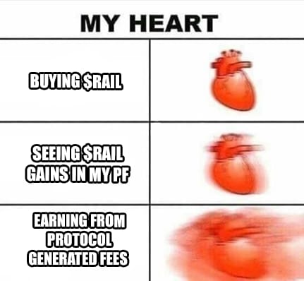 SweetsCrypto_'s tweet photo. @CryptoGemsPump Are you asking because you want to buy whatever I buy or do you just want to know?

Anyways, I'm buying more RAIL to stake as I can't wait to start earning protocol-generated fees since the proposal has been passed. https://t.co/Z8yFgzIOC4