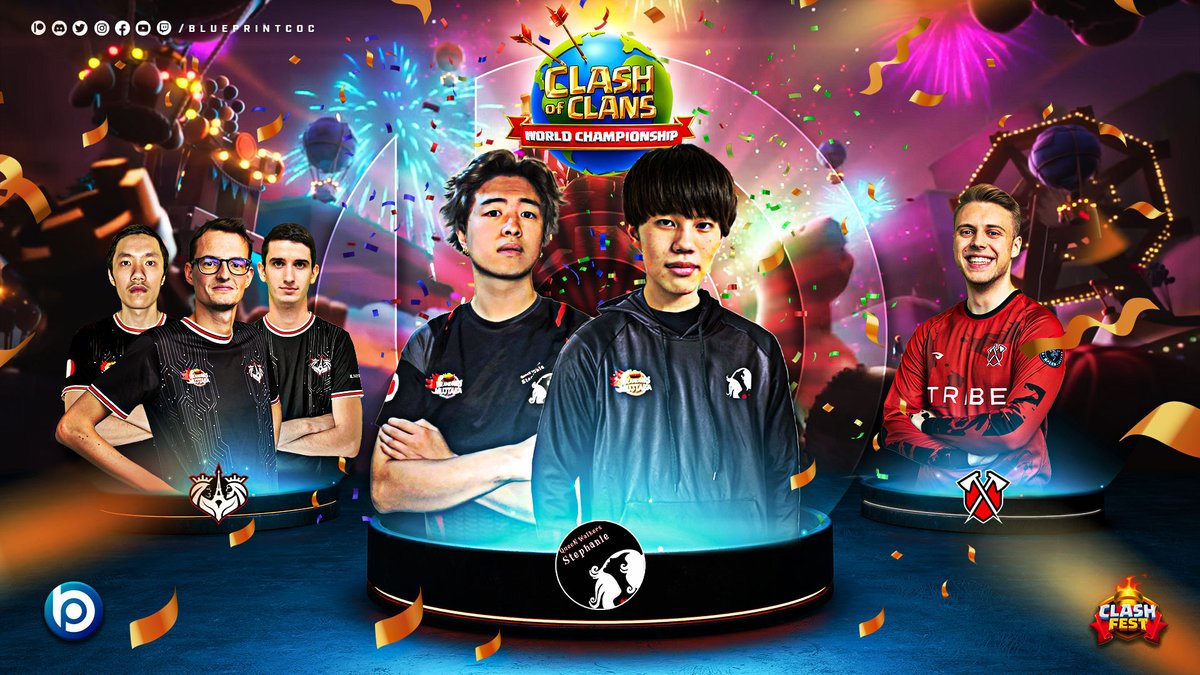 🏆Our particular Podium of #ClashWorlds 2022!

Congrats to the Blue💙Builders &amp; Coaches!

1st
<a href="/Kazuma_coc_/">Kazuma</a> New Key Addition for QW 
<a href="/end7_coc/">NAVI End</a> Main Builder

2nd
<a href="/Nebrax_CoC/">TRB Nebrax</a> 100% HR, Tribe MVP

3rd 
<a href="/Synthe_coc/">Synthé</a> Perfect HR, M.S. MVP
<a href="/GhstCoC/">Gh⭕️st</a> Main Builder
<a href="/Remy_O_coc/">Remy-O</a> Builder &amp; 6th