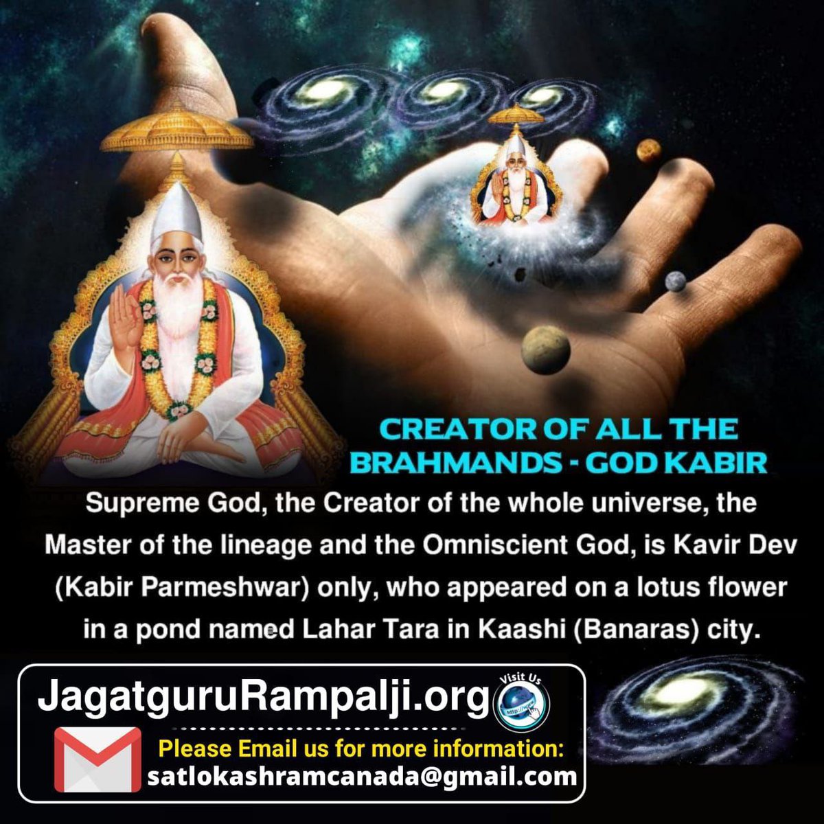 Bhumika41751101's tweet photo. #EveryChildMatters
The Almighty God Kabir Sahib Ji is the Creator of all the universes. He is the Immortal God and the liberator of all the souls.
- Saint Rampal Ji Maharaj https://t.co/2k2Hon3ich