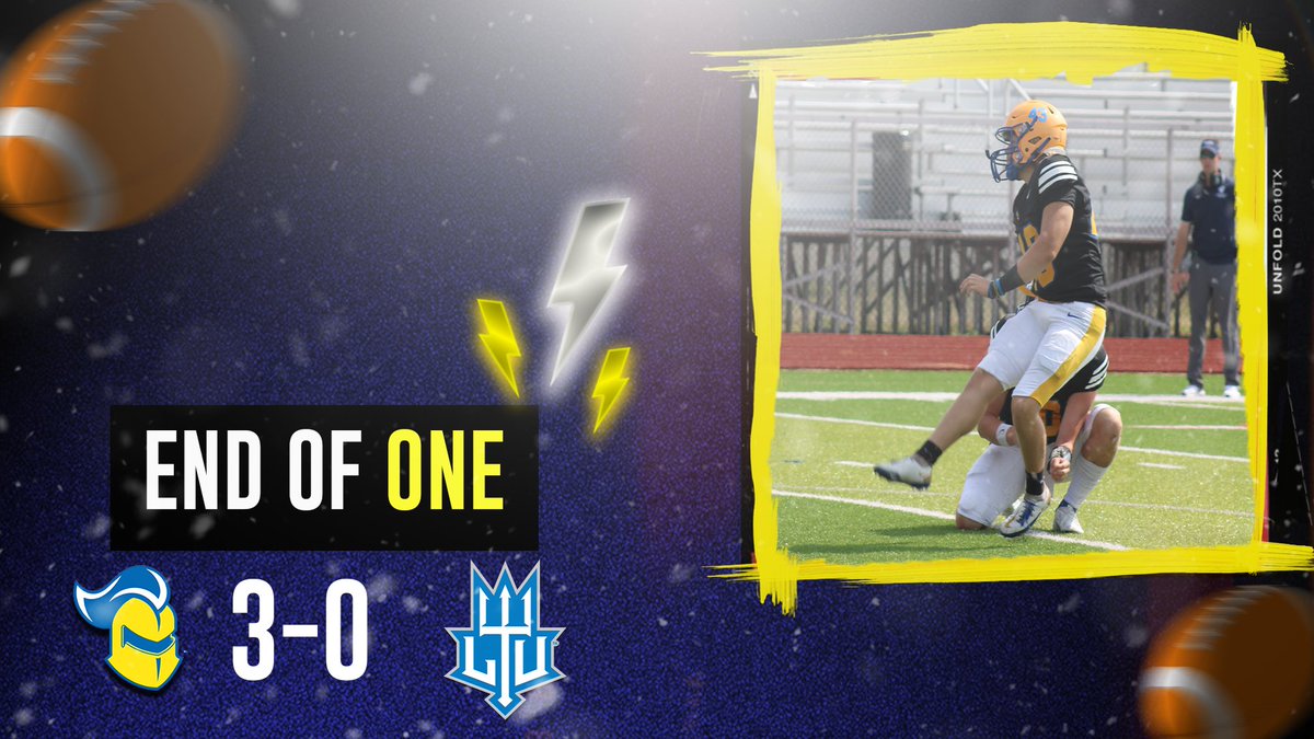 MUCrusadersFB's tweet photo. The Crusaders get a field goal at the end of one for a   3-0 lead

#CrusaderNation https://t.co/KDj2PsPECY