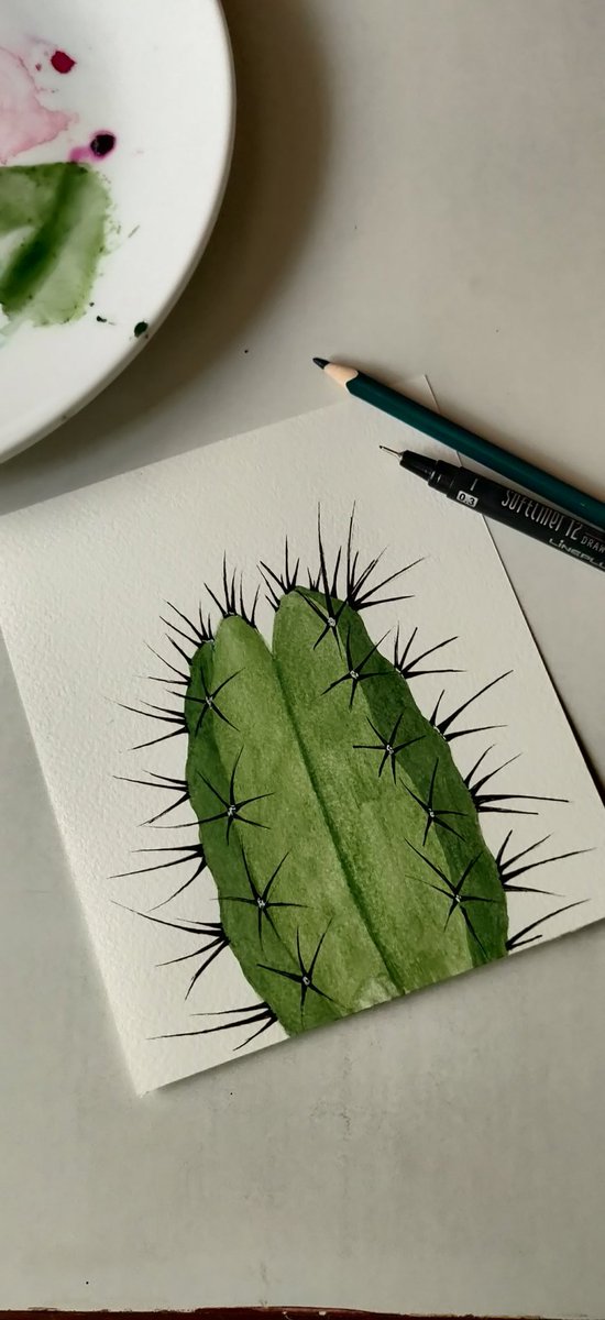 craftsypick's tweet photo. Painting after a while. Feeling good. I love the result. Do you?

#watercolor #watercolorpainting #watercolour #aquarelle #inktober2022 #inspiration #cactus #succulents #botanical #botanicalillustration #art #illustration  #artwork #craftsystudio #studiowork #painting https://t.co/5Jp9SvQ9SN