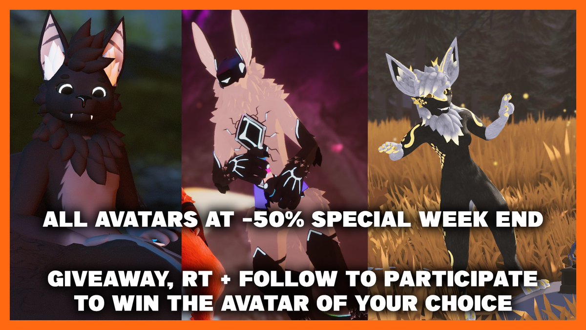 SPECIAL WEEKEND for my avatars ! 50% off for all avatars I created !
Also a little giveaway ! RT + Follow to have a chance to win one of them ! (You'll be able to choose !)
gum.co/batdal
gum.co/mantlednicojedi
gum.co/Kobodal
gum.co/protodal
