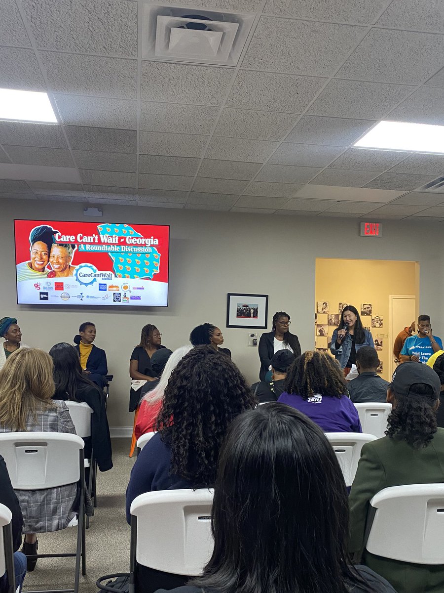 FmlyValuesWork's tweet photo. “Caregivers are the lifeblood of this state. You all are the people that make all other work possible.” - @aijenpoo #CareCantWait Georgia Roundtable. @CaringAcrossGen https://t.co/3PqDZ77sCg