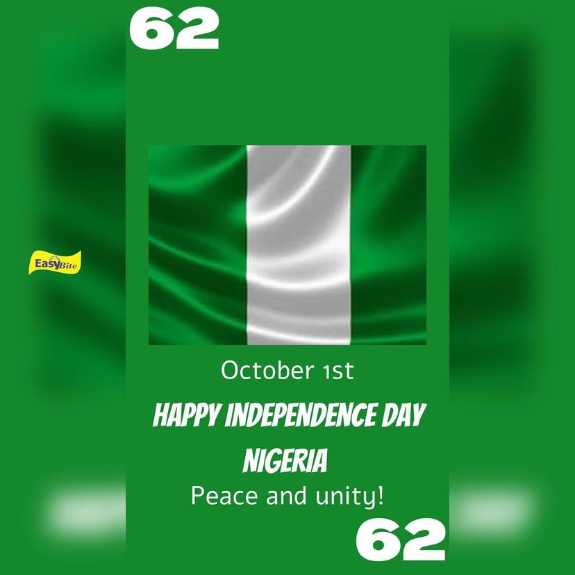 Easybitebread's tweet photo. Happy Independence day our dear country!🇳🇬
Let’s us all pray for Nigeria🙏
She shall be great! https://t.co/giyQIgKidn