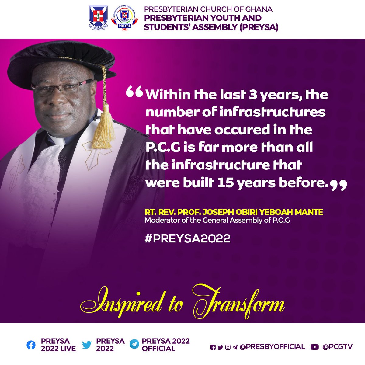 PresbyOfficial's tweet image. "When we meet as a church let the emphasis be on spirituality, this spirituality comes by the Word of God, by Prayer and by singing and worship."
#ModeratorQuotes
#PREYSA2022excerpts
#InspiredtoTransform
👇THREAD