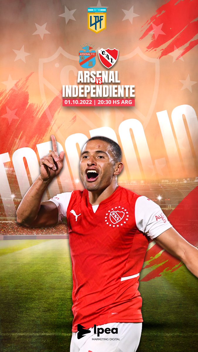 LeaBenegas's tweet photo. Endiablados 👹

🛡 @ArsenalOficial vs @Independiente 
⏰ Hoy, a las 20.30 hs
 
📲 @IpeaMarketing  
#Independiente #TodoRojo #Reydecopas #Torneo #Argentin #Arsenal https://t.co/IhbSLSjdkR