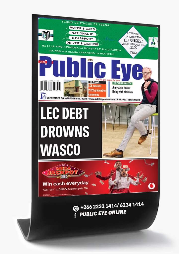 EyeLesotho's tweet photo. Public Eye Front page and News Headlines
Please don't forget to go to your nearest filling stations and shops to get your copy....We've Got News For You https://t.co/BVMQ3Rmxts