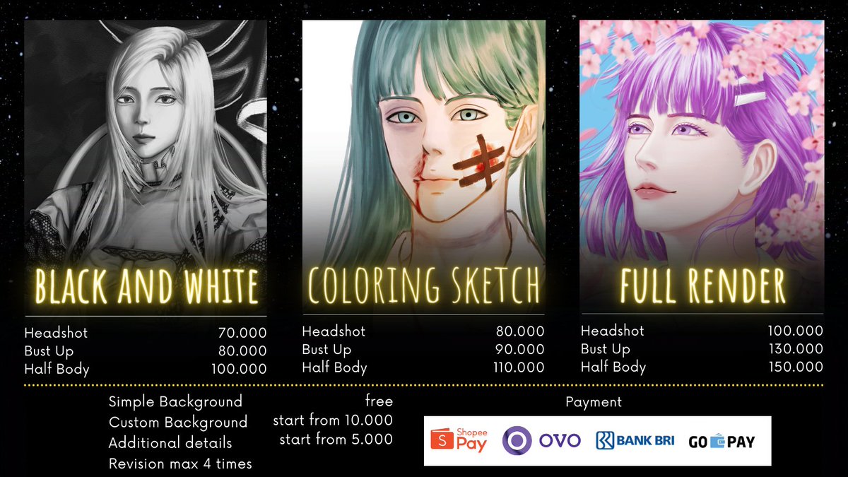 anjanime's tweet photo. [RTs/Likes are very appreciated, TIA🙏]

hello, I'm opening my first local commission☺️ 
kalo kalian berminat bisa langsung DM ya✨🥰
#commissionsopen #commissionart #zonakaryaid #artdn @cmsn_ART @CmsnArtist_Id https://t.co/0iHeWlPSpc