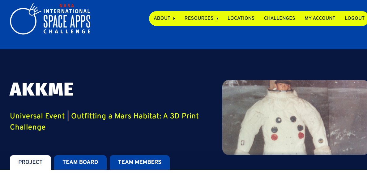 WaveCero's tweet photo. Akkme: colonizing Mars, one tool at a time @SpaceApps #SpaceApps https://t.co/IdbxrOwxWZ https://t.co/6H5VmUUW5Z