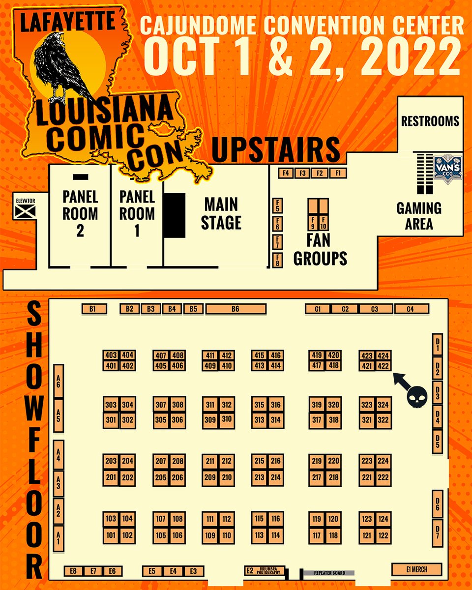 VoodooArtStudio's tweet photo. It's Louisiana Comic Con Day! Swing by the @Cajundome Convention Center before heading out to @RaginCajunsFB's Homecoming Game &amp; check us out at booth 422 &amp; #GeauxCAJUNS!!

#LACCLFT https://t.co/NEs99WBtFH
