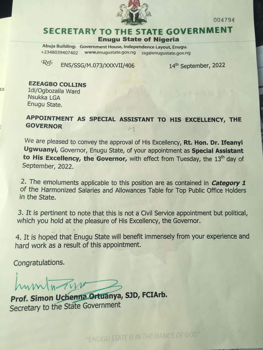 UchePOkoye's tweet photo. Enugu Obidients youth coordinator rejects an appointment from the Ugwuanyi government.

Peter Obi is a force! https://t.co/0RMOwKo795