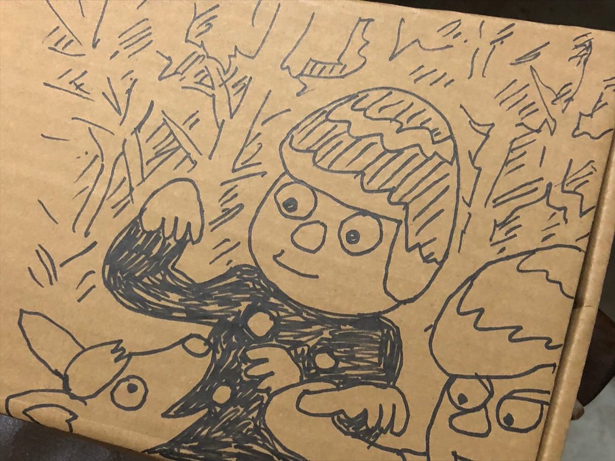 「連日、ギャラリーに通ってバックヤードでウクレレの箱に絵を描いています〜通販の終了」|きはらようすけ（かいじゅうステップ制作中！)のイラスト