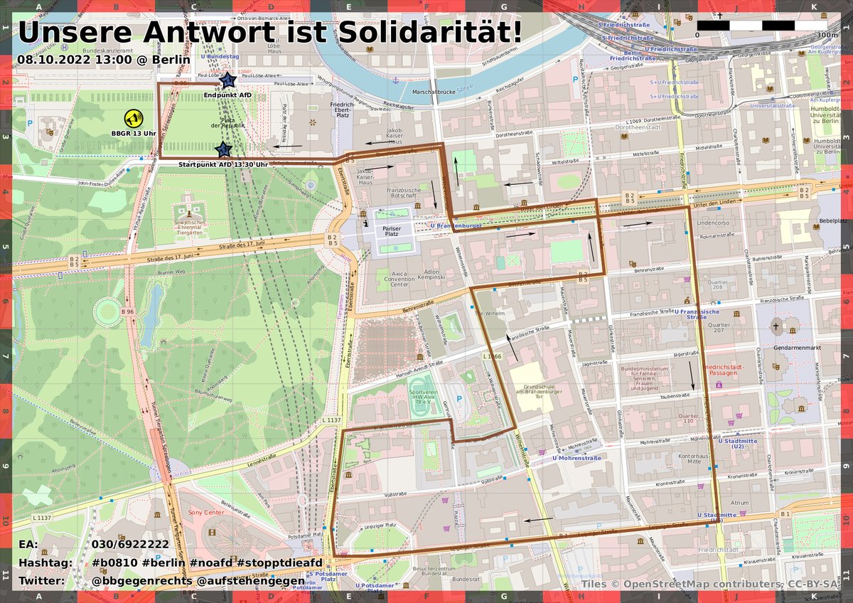 BBgegenRechts's tweet photo. Damit ihr alle den Überblick behaltet, gibt es eine Aktionskarte mit der neuen Route der #noafd. 
Auf der Karte findet ihr auch die Kundgebungen des Gegenprotest. Sie wird immer wieder aktualisiert 

📍08.10. | 13 Uhr | Reichstagswiesen

Berlin? Besser ohne die AfD
#b0810 #berlin https://t.co/TlcQnIIfpB