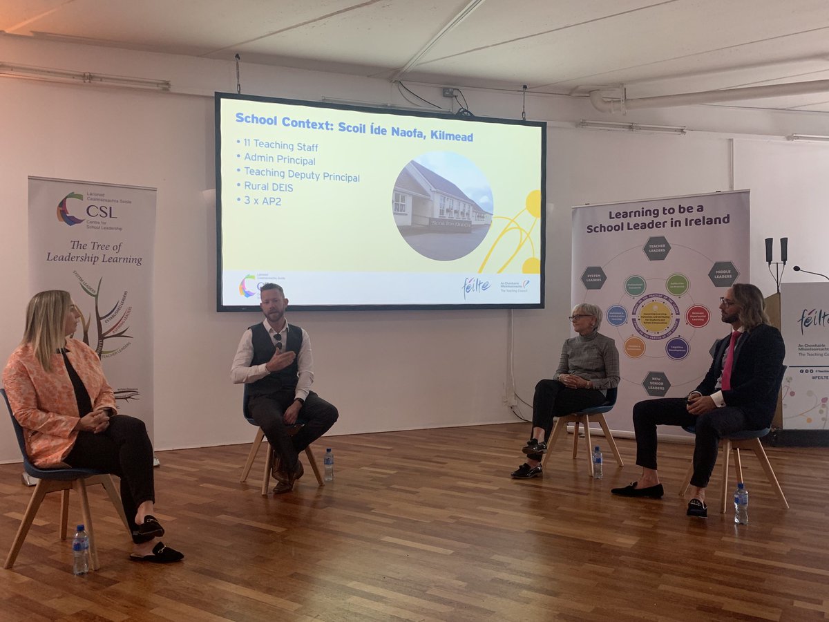 Our wonderful panel for ⁦<a href="/FEILTE/">FÉILTE</a>⁩ and ⁦<a href="/cslireland/">Centre for School Leadership 🇮🇪🇪🇺</a>⁩ Leadership Meet. The CSL Team is full of appreciation for your time and sharing your expertise and experience of the CSL Action Leadership Project #feilte ⁦<a href="/IPPN_Education/">IPPN</a>⁩ ⁦<a href="/NAPD_IE/">NAPD</a>⁩ ⁦#leadership