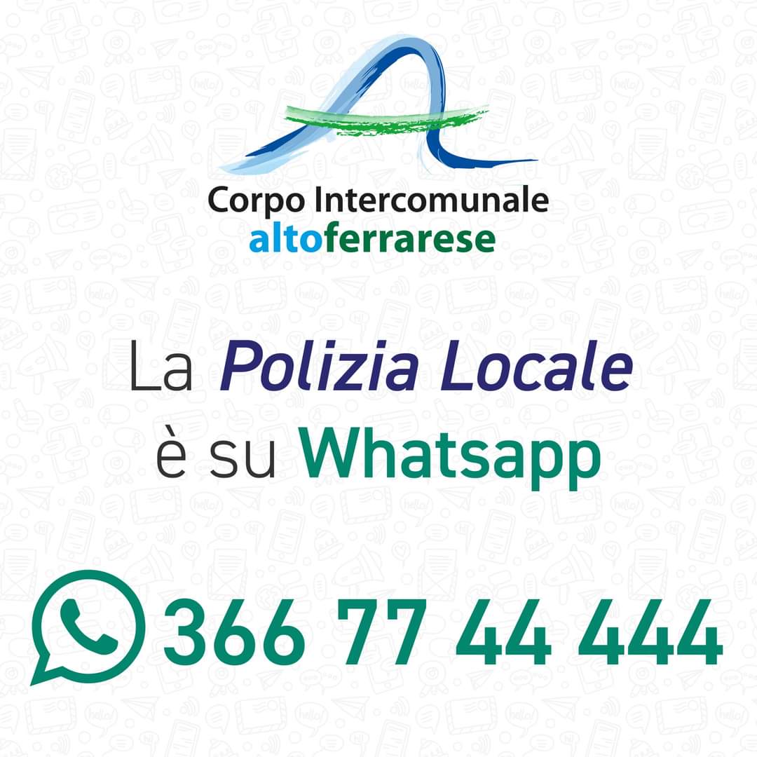 PLaltofe's tweet photo. #PLaltoferrarese #segnalazioni 
Da oggi le segnalazioni anche su #WhatsApp https://t.co/WKI1pQFuVc