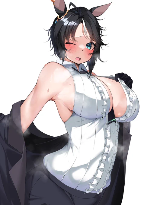 #ウマ娘#フジキセキskebで描きましたアツいレース後のフジキセキです 