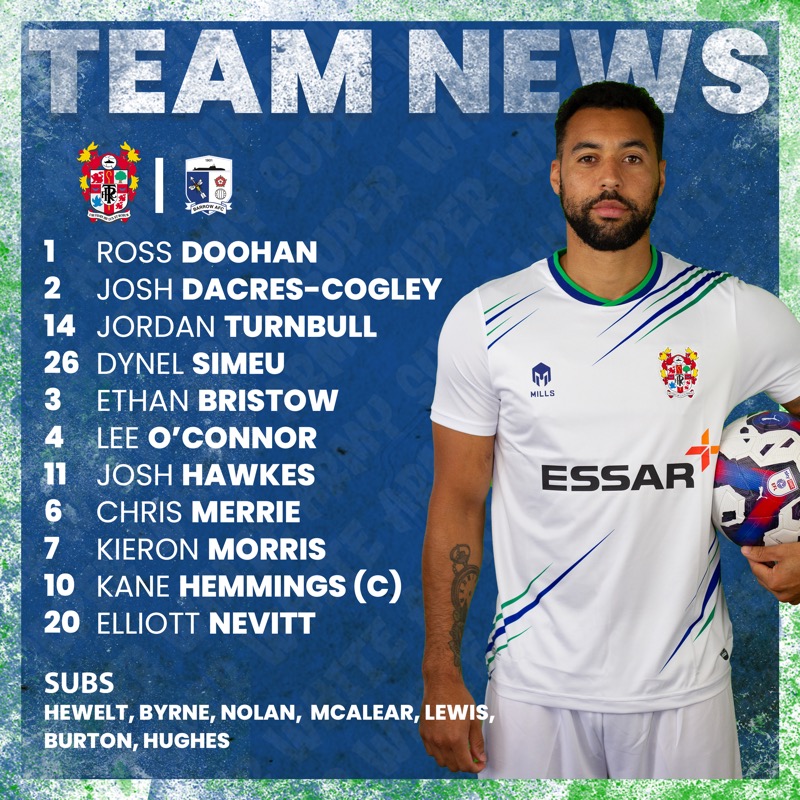 TranmereRovers's tweet photo. 👏 Here's your Rovers team for this afternoon...

SU' WHI' ARMY! 🔵🟢⚪️

#TRFC #SWA