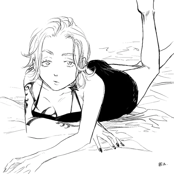 【女体化注意!!】
原稿の合間にラクガキした竜胆 