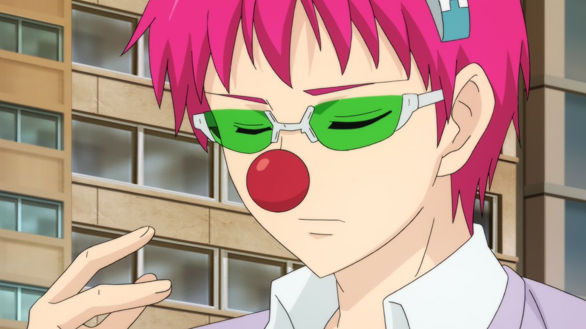 today's clown of the day is Saiki Kusuo from The Disastrous Life of Saiki K.! 
