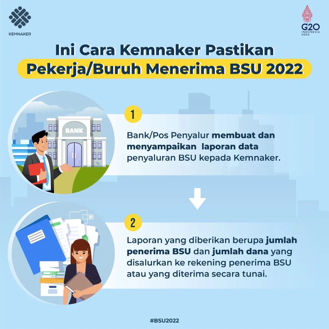 KemnakerRI's tweet photo. Inilah Cara @KemnakerRI Pastikan #BSU Sampai di Rekening Rekanaker Penerima #BSU2022

#BSUTepatSasaran #BSUntukPekerja https://t.co/21DOjNKz6S