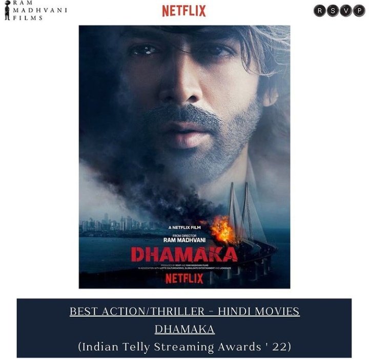 itskartikaaryan's tweet photo. As I've always said is saal ky sary awards #ArjunPathak ky nam💥 Audience love the Kartik Aaryan 2.0 version!! Can't wait for #Freddy . Congratulations @TheAaryanKartik & Team #Dhamka 💥
Dhamaka will remain my obsession forever!! https://t.co/CTUNq6L6US