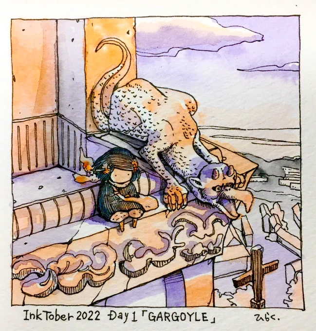 10/1:GARGOYLE
言葉がなくても、きっと今同じ気持ち。
Even without words, we surely feel the same now.

 #inktober2022  #inktober2022day1  #Pavot  #ペン画 