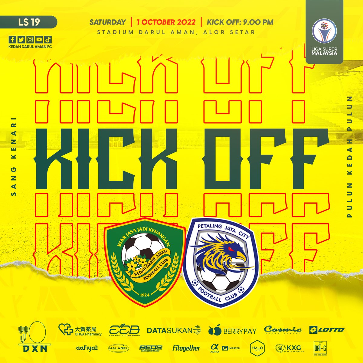 kda_fc's tweet photo. β KICK OFF β Pulun Kedah Pulun!
π° 1' KDA FC 0 - 0 PJ City FC
#KDAFC #PulunKedahPulun #SangKenari #BiarJasaJadiKenangan #2022season #ligasuper2022 #KDAPJC https://t.co/7j5OZJomIh