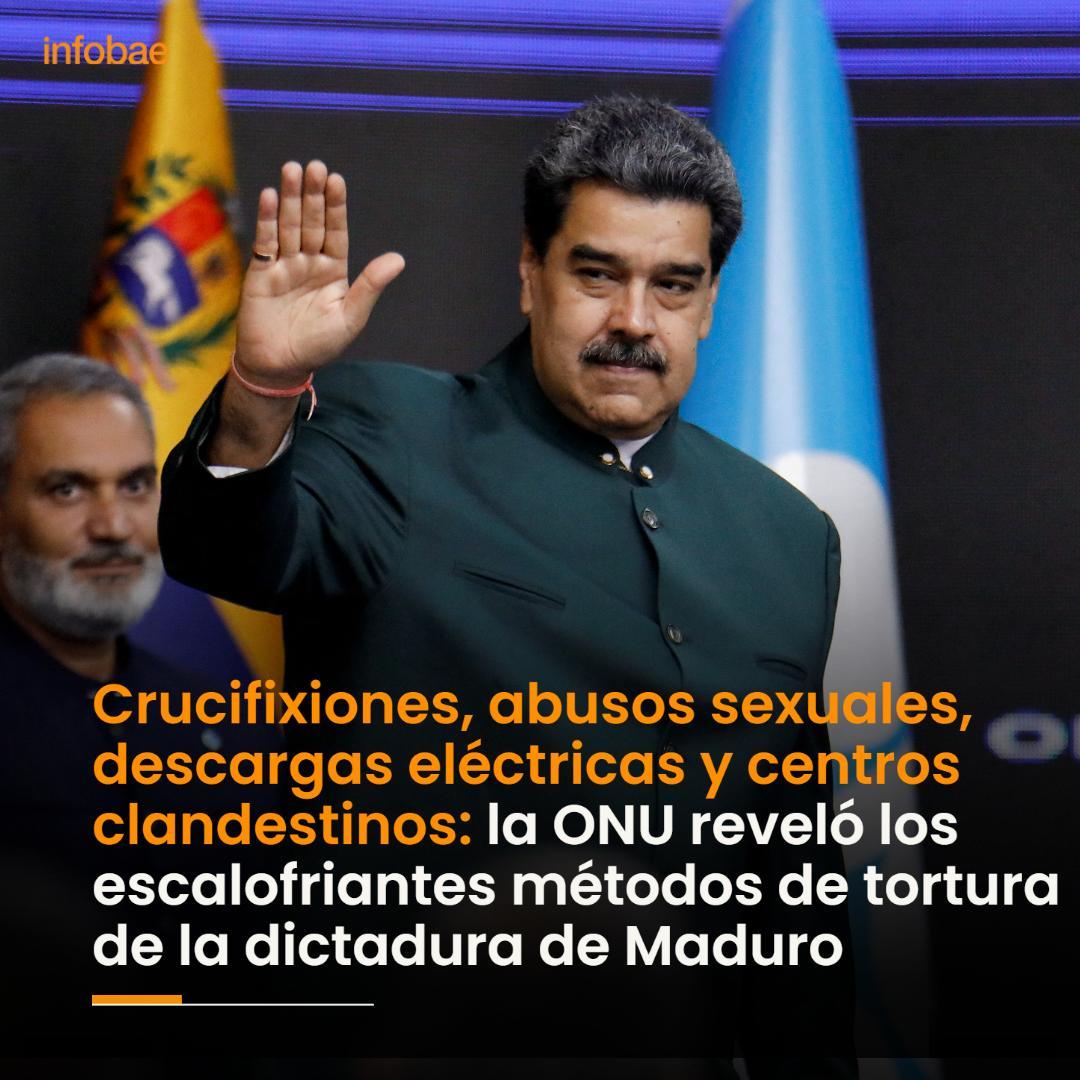 Crucifixiones, abusos sexuales, descargas eléctricas y centros clandestinos: la ONU reveló los escalofriantes métodos de tortura de la dictadura de Maduro infob.ae/3RxjQQW