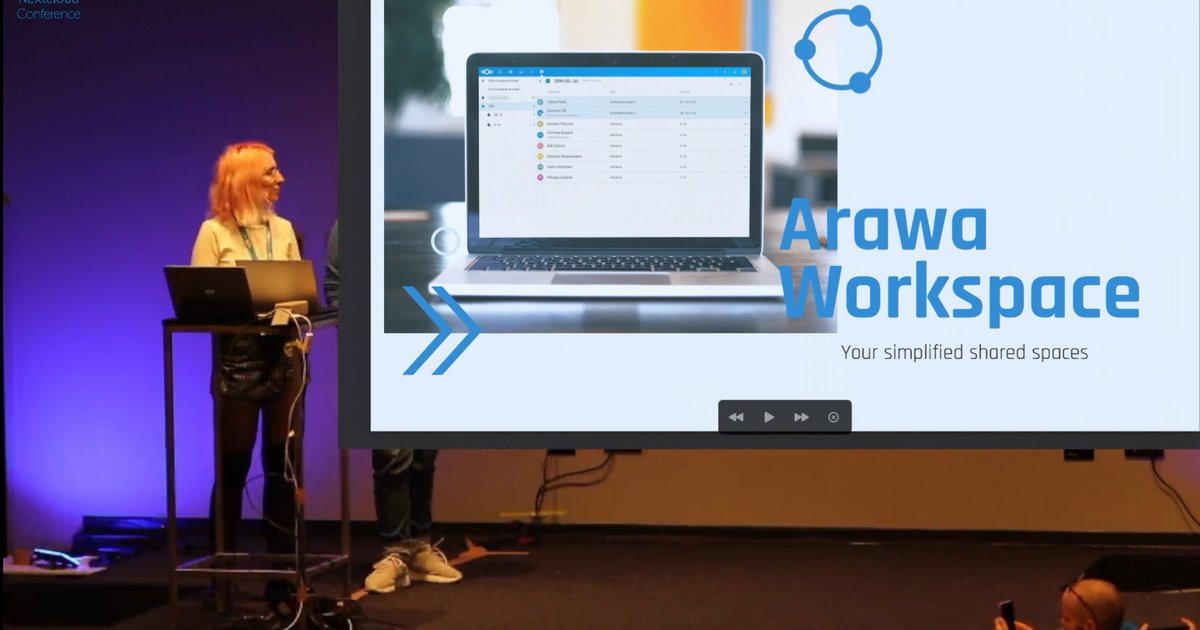 PedroPS's tweet photo. Learning about new apps from @Arawa_fr at #NextcloudConf @Nextclouders https://t.co/EgmZ5zjYGO