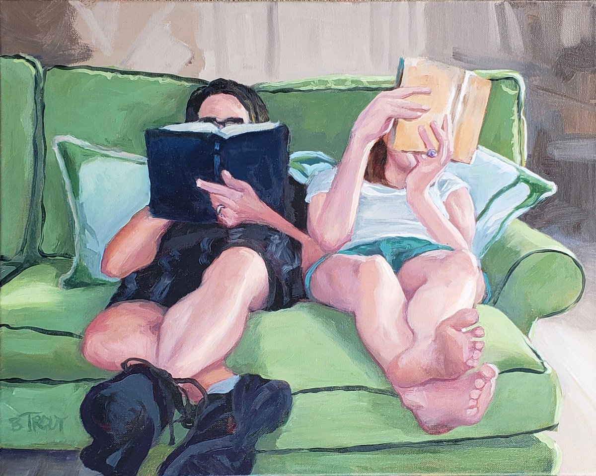 #ArtoftheDay: Mr. Fred Rogers Juried Exhibition
"Downtime" by Betty Trout (Oil on Canvas, $575) currently on view in our gallery