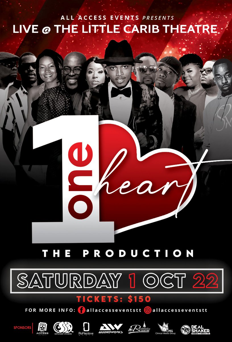 SterlingRobert1's tweet photo. 👑#MostHighSaturday👑#Twitter
COUNTDOWN!!🔊
Join me This Sat. 1st Oct, 2022 at 7PM for
"ONE HEART - THE PRODUCTION! #concert
Doors open 6:30 pm🎤🎶🔥🔥🔥
#Video #photo #SRMusic #singer #music #singersongwriter #Artist #Artists #Caribbean #sterlingrobertsmusic #TrinidadandTobago https://t.co/C3S0kjKBKj