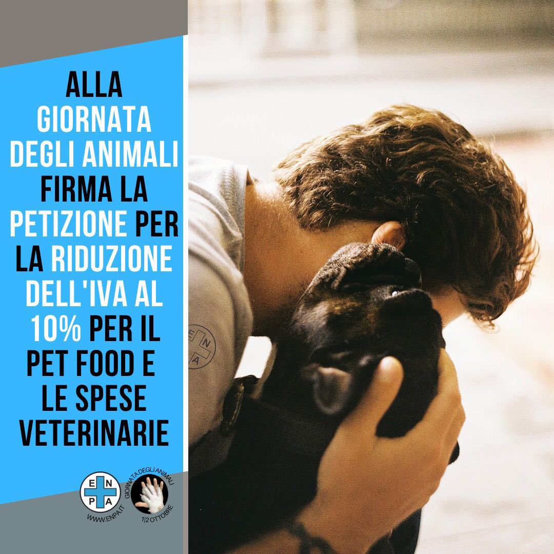 Ai tavoli della Giornata degli Animali ENPA puoi firmare la petizione per chiedere al futuro governo di ridurre l’IVA al 10% su petfood e veterinaria. Scopri dove firmare: bit.ly/giornatadeglia…