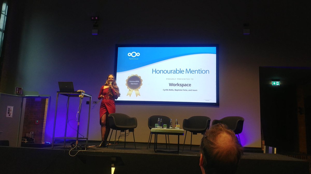 Arawa_fr's tweet photo. Daphne Muller a dévoilé le classement de l'#AppContest de #Nextcloud à #Berlin 🇩🇪. Notre application #Workspace obtient la 3ème place ! 🥳
Bravo et reconnaissance à Cyrille Bollu (@Cyr_) et Baptiste Fotia (@Z4kira) pour le très gros travail qui a été réalisé sur ce projet 🙏👏 https://t.co/8zxPjGKz9n