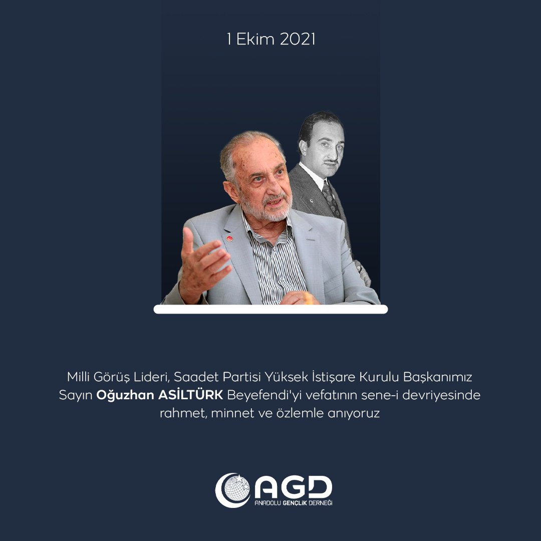 Ysdum's tweet photo. Milli Görüş Lideri, Saadet Partisi Yüksek ��stişare Kurulu Başkanımız Merhum Oğuzhan ASİLTÜRK Ağabeyi vefatının sene-i devriyesinde rahmet, minnet ve özlemle anıyoruz.

#AhlakveManeviyat https://t.co/vQNh5fBWSZ