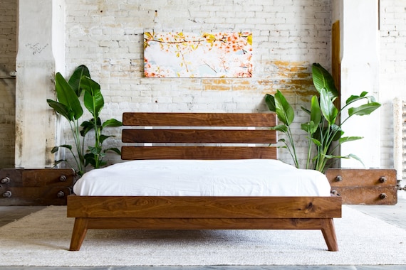 moderncre8ve's tweet photo. Mid Century Modern Bed Frame https://t.co/v3Yv42JrQ9 #modernbed #platformbedframe #minimalistbed #walnutbedframe #blackwalnutbed @etsymktgtool https://t.co/uSuTXZm1Ur