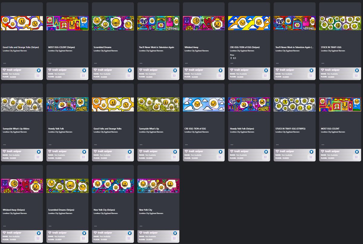 Another collection completed. Loving all these banners from <a href="/loveless_city/">Loveless.City</a>. Hoping to do something with these but in any case they are lovely artwork.