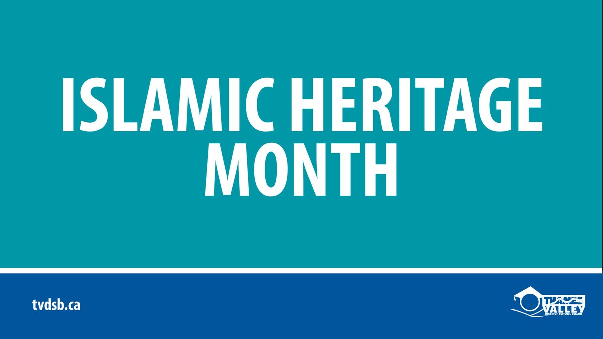 October is Islamic Heritage Month. At #TVDSB, we celebrate Muslim students, staff and families and reflect on the history and impact of the Islamic faith. This month and every month, we stand with the Muslim community against all forms of hate and Islamophobia.