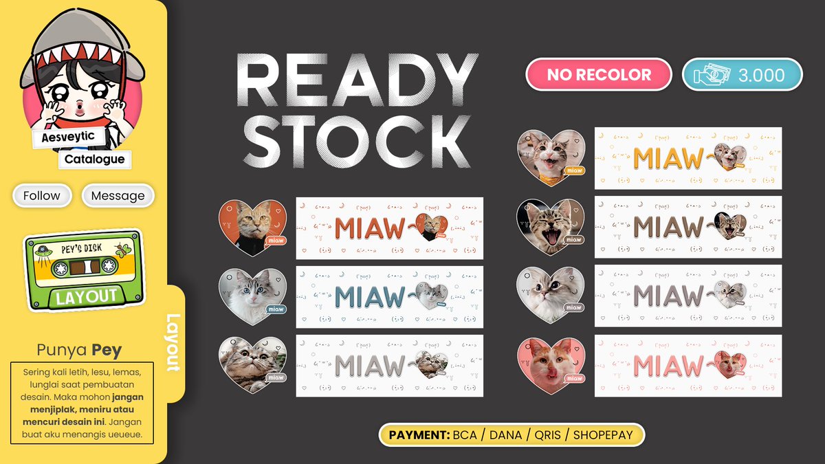 mind to retweet? maaci~

[MIAW MIAW]
miaw miaw miaw miaw miaww
miaw miawwwww miawww

translate:
[ADOPT US]
layout lucu edisi bola bulu
cuma 3000/each~

tag leot leyot layout redi ready
#zonauang